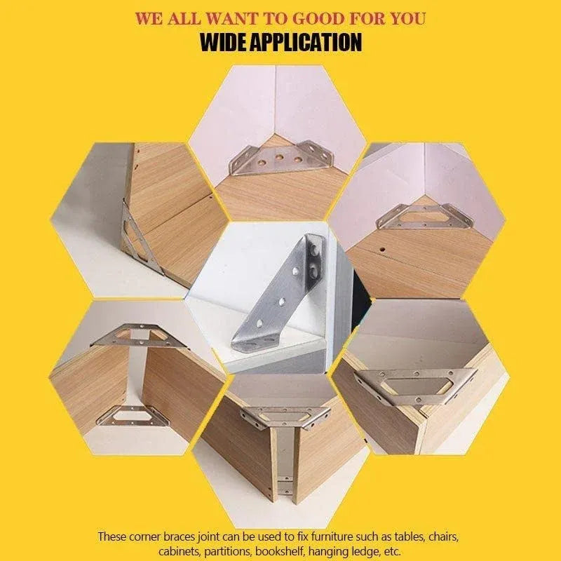 Conector de esquina universal para muebles de Acero Inoxidable (12 Unidades)