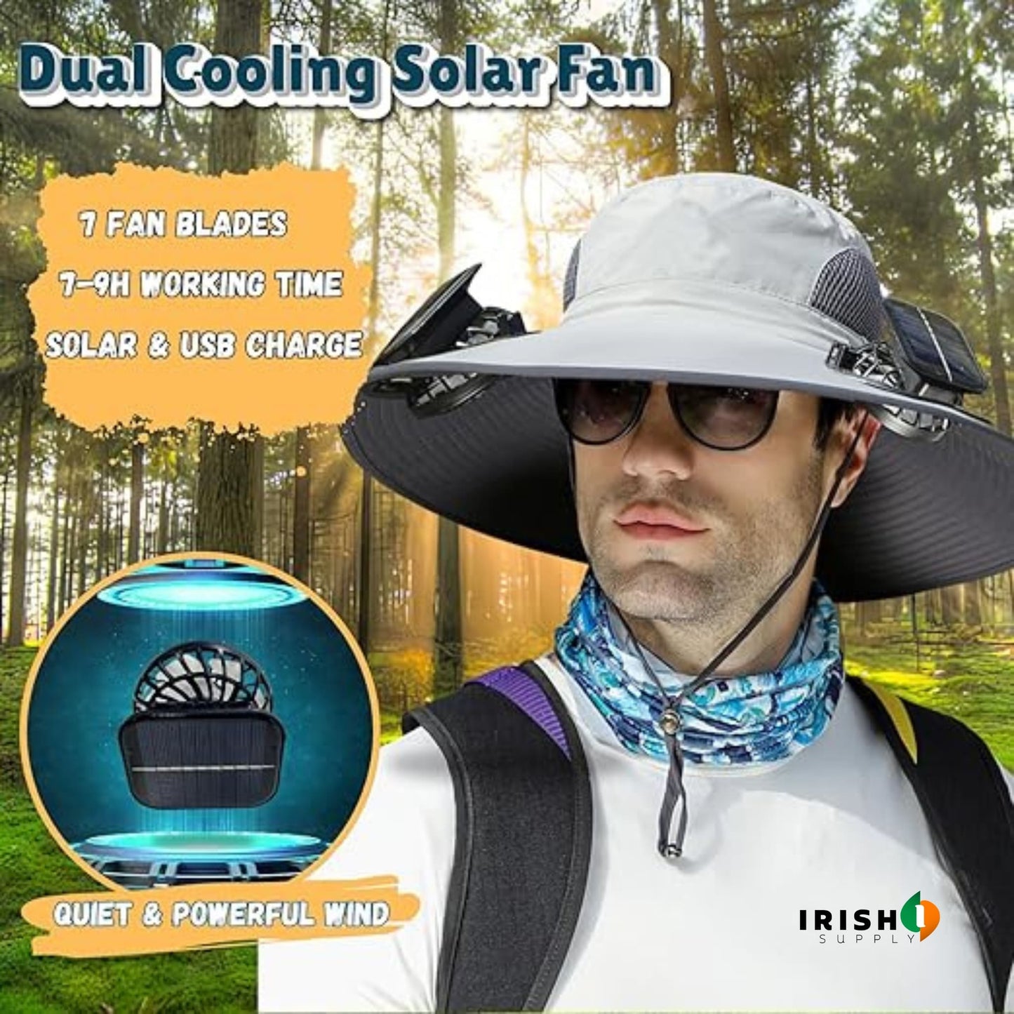 COOLCAPTOR Sun Hat with Solar Fan